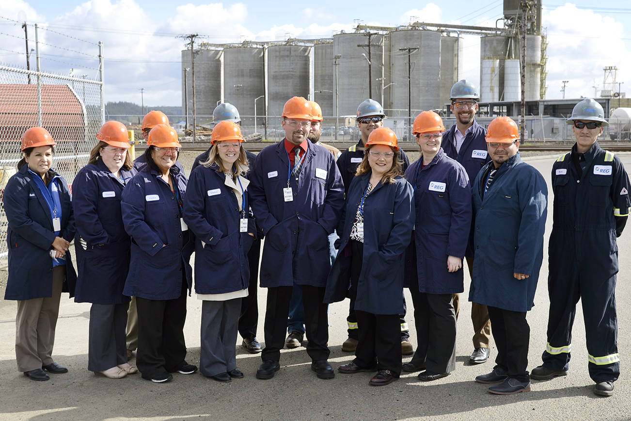 QUINAULT INDIAN NATION PHOTO                                Representatives from the Quinault Indian Nation met with representatives of Renewable Energy Group at the company’s Port of Grays Harbor property Thursday afternoon.