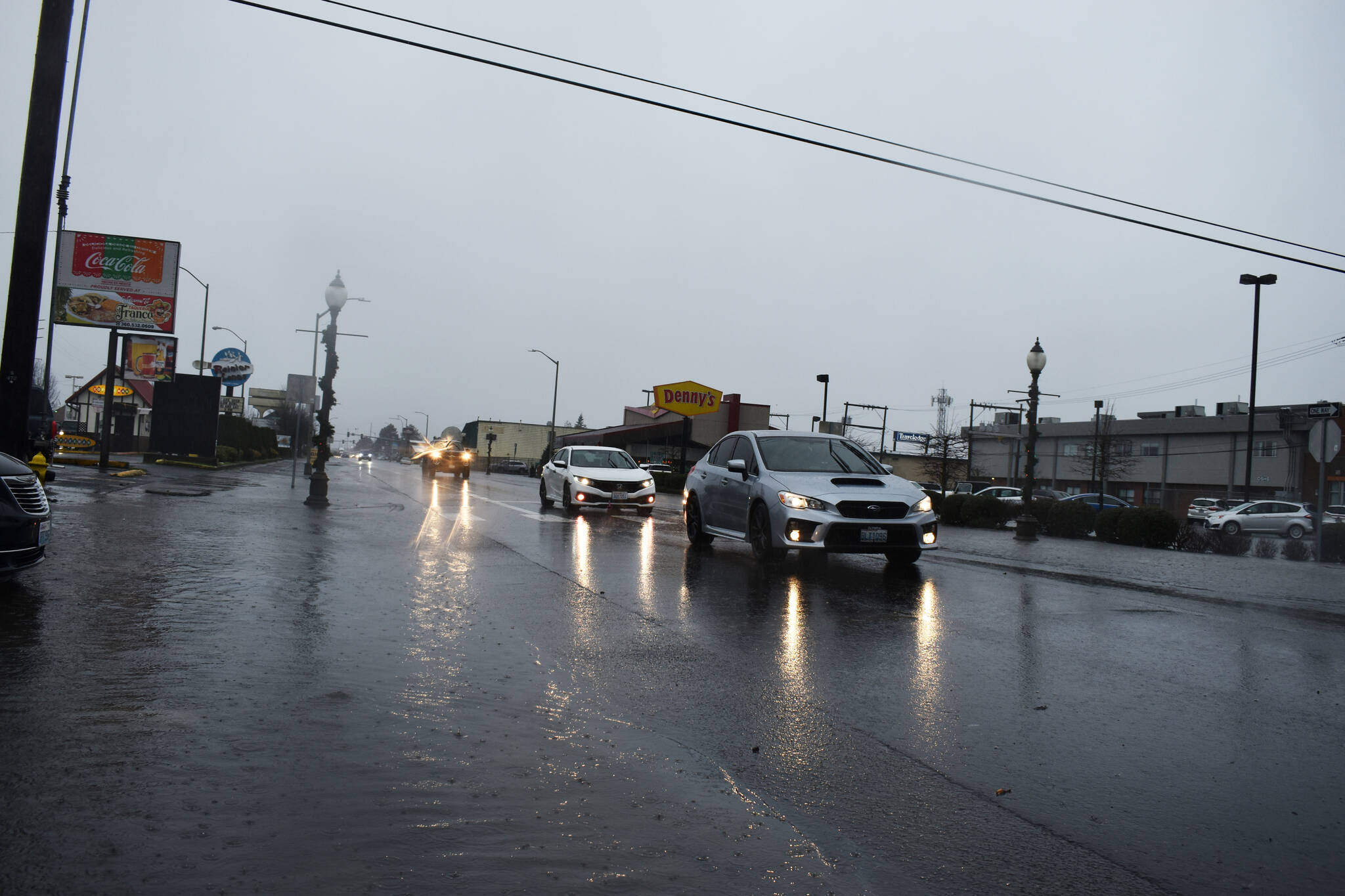 The flooding, a combination of rain and a king tide that measured 10.4 feet, which washed over Aberdeen and Hoquiam Jan. 6, 2021 — and set a record for rainfall in Hoquiam, plus similar rain in Aberdeen — resulted in closed streets, schools and businesses throughout the Grays Harbor area. Matthew N. Wells | The Daily World